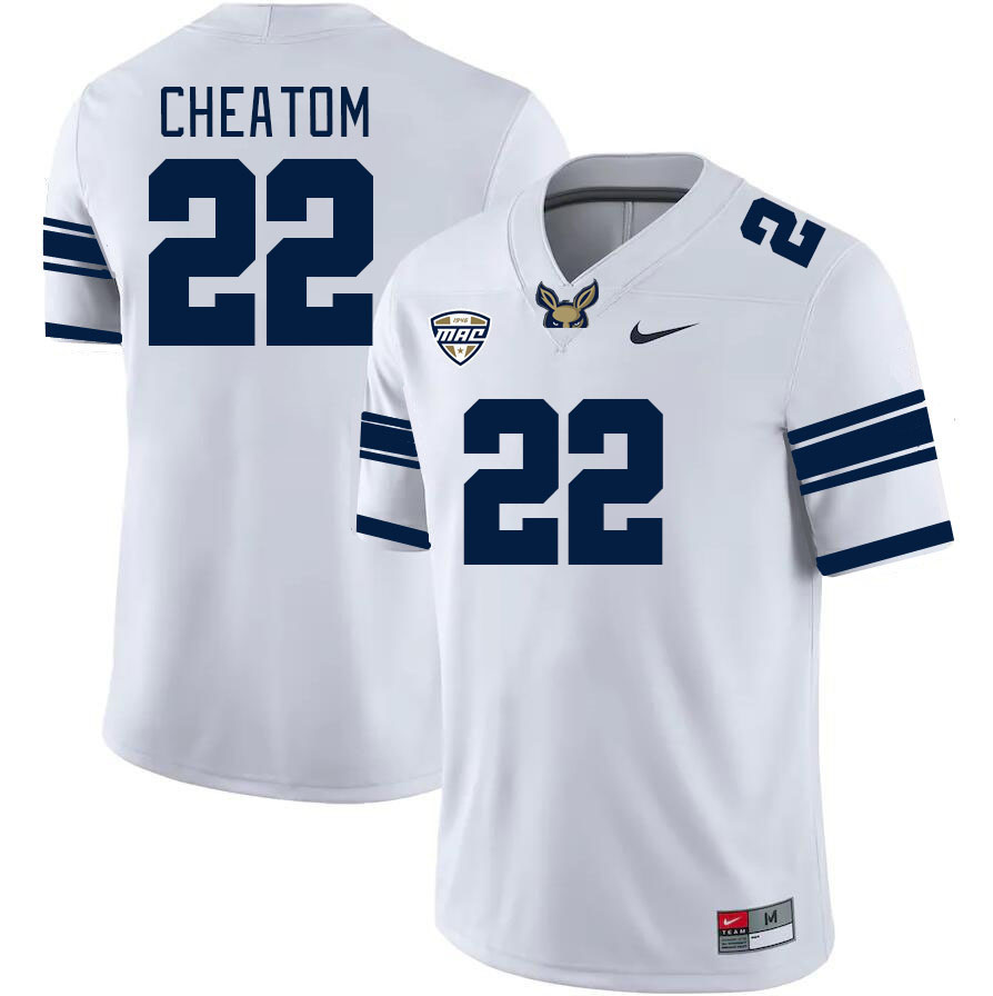 Men-Youth #22 Kam Cheatom Akron Zips 2023 College Football Jerseys Stitched Sale-White